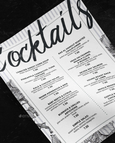 Menù floreale per ristorante pub-4