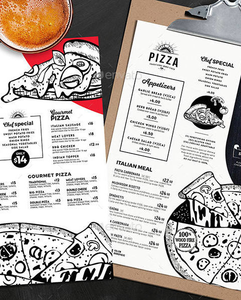 Menù per pizzeria