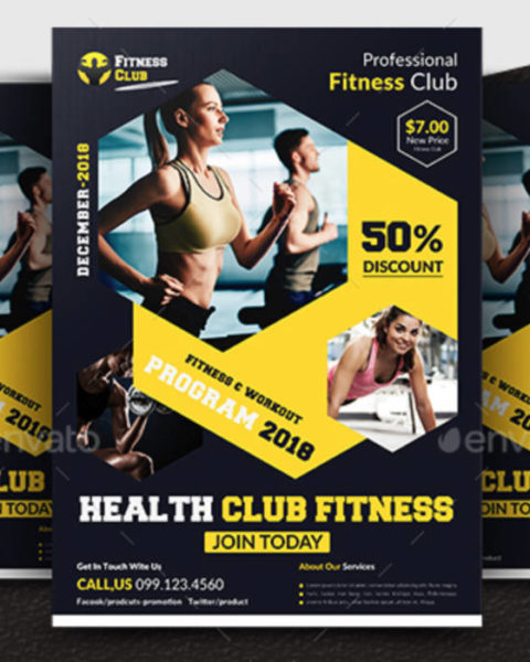 Poster fitness con elementi esagonali