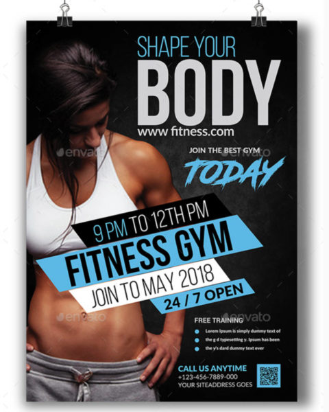 Poster moderno per attività di fitness-3