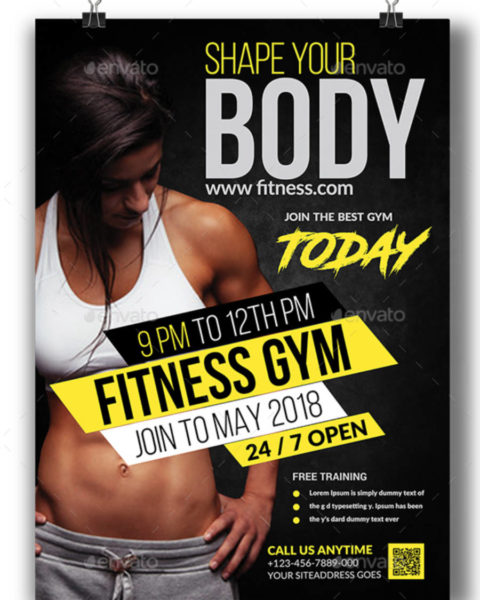 Poster moderno per attività di fitness