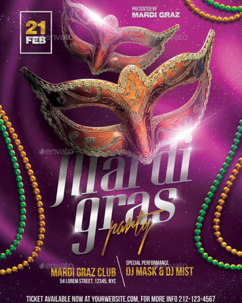 Volantino per festa di carnevale