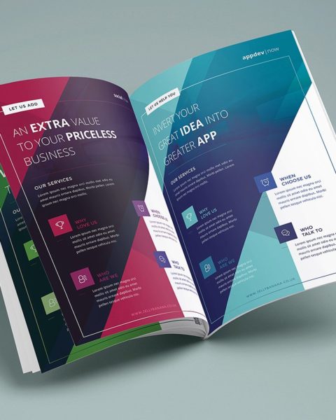 Volantino moderno per presentare un servizio