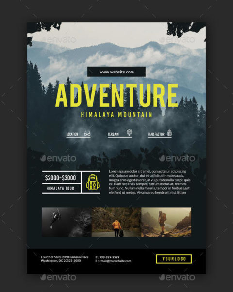 Volantino per promuovere un evento escursionistico