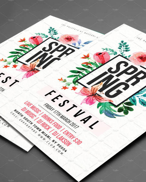 Flyer di primavera con motivo floreale