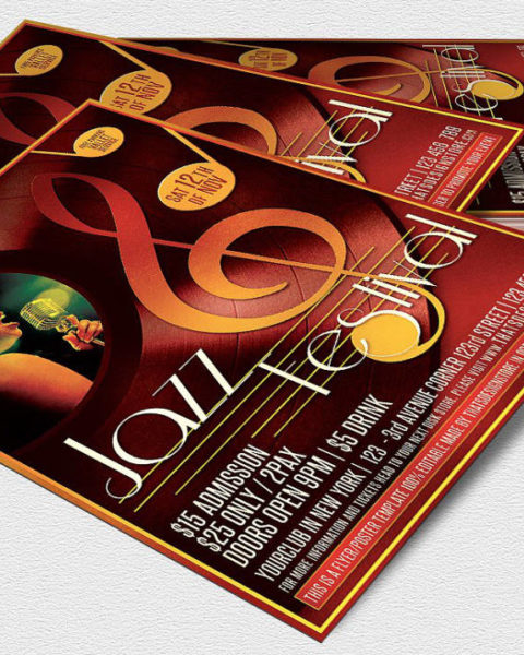 Volantino eventi e serate musicali Jazz