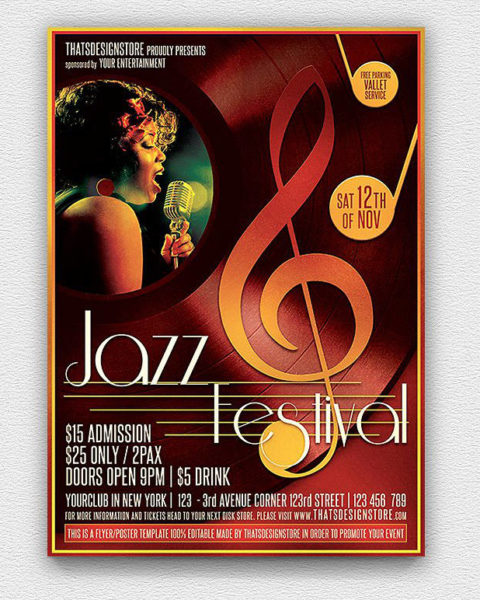 Volantino eventi e serate musicali Jazz