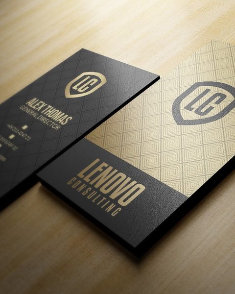 Biglietto da visita raffinato nero e oro