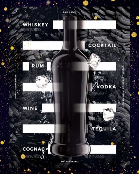 menù per bevande drinks