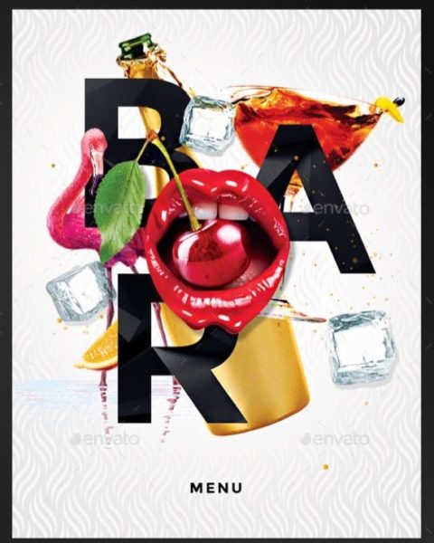 menù per bevande drinks