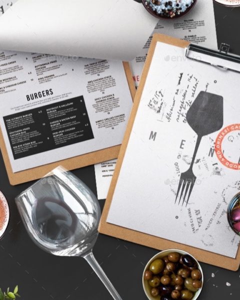 Menù per pub pizzeria ristorante