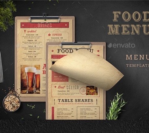 Menù per pub pizzeria ristorante