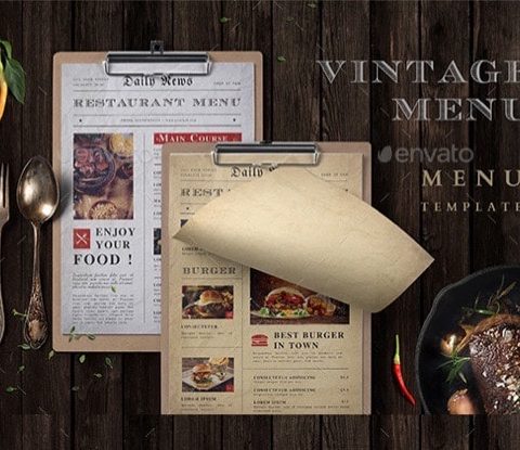 Menù per pub pizzeria ristorante