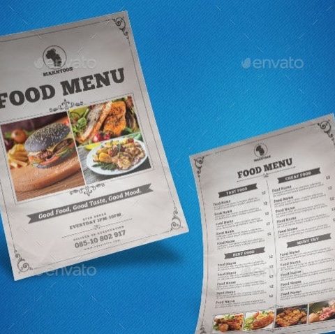 Menù per pub pizzeria ristorante