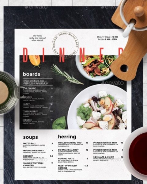 Menù per pub pizzeria ristorante