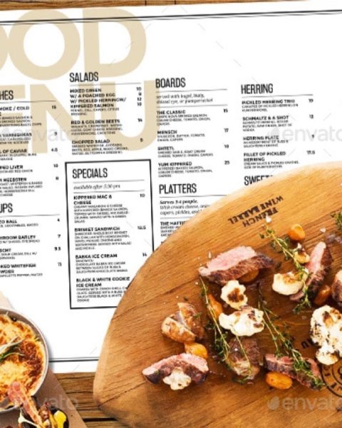 Menù per ristorante pub pizzeria