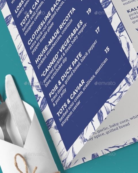 Menù per ristorante locale pizzeria