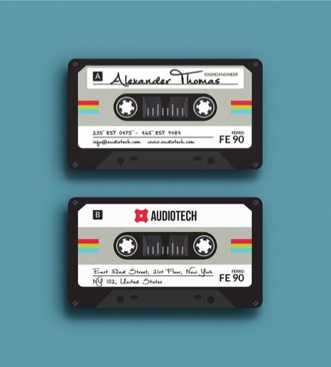 Biglietto da visita musicassetta anni 80