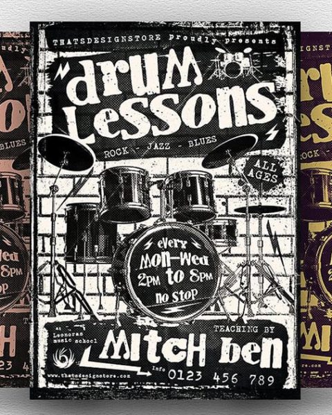 Volantino lezioni di batteria