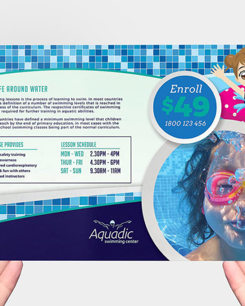 Volantino lezioni di nuoto per bambini