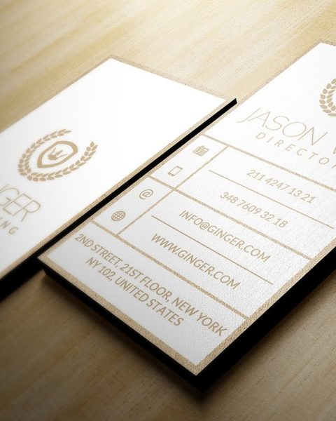 Biglietto da visita verticale bianco oro1