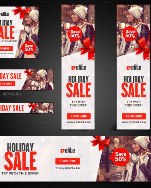 Banner promozionali tema natalizio per ecommerce