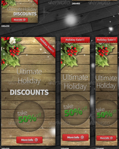 banner promozionali tema natalizio per ecommerce