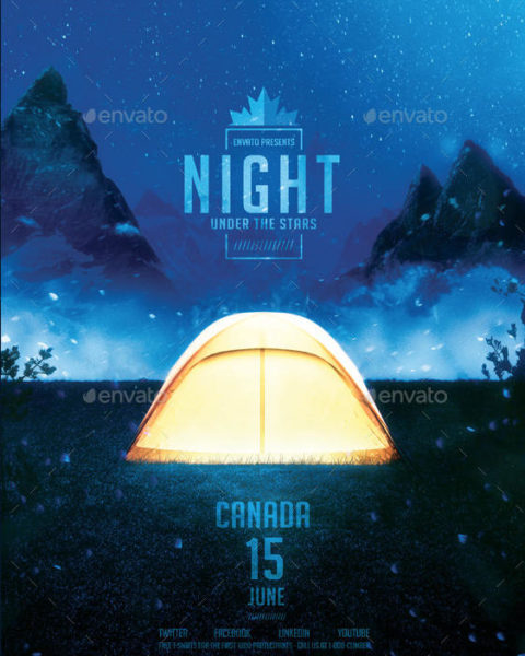 Volantino notte in tenda