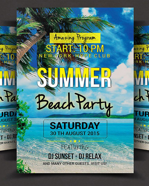 Volantino party sulla spiaggia